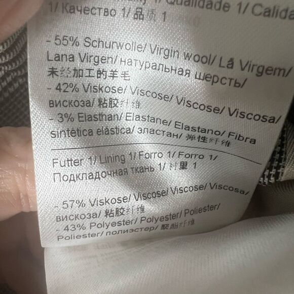 Escada plaid blazer Windowpane Black White Classic Wool Single Breast 42 L - Picture 16 of 16